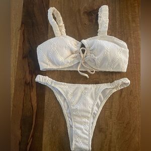 NWOT Never worn. Trendy cream (off white) color swimsuit.
